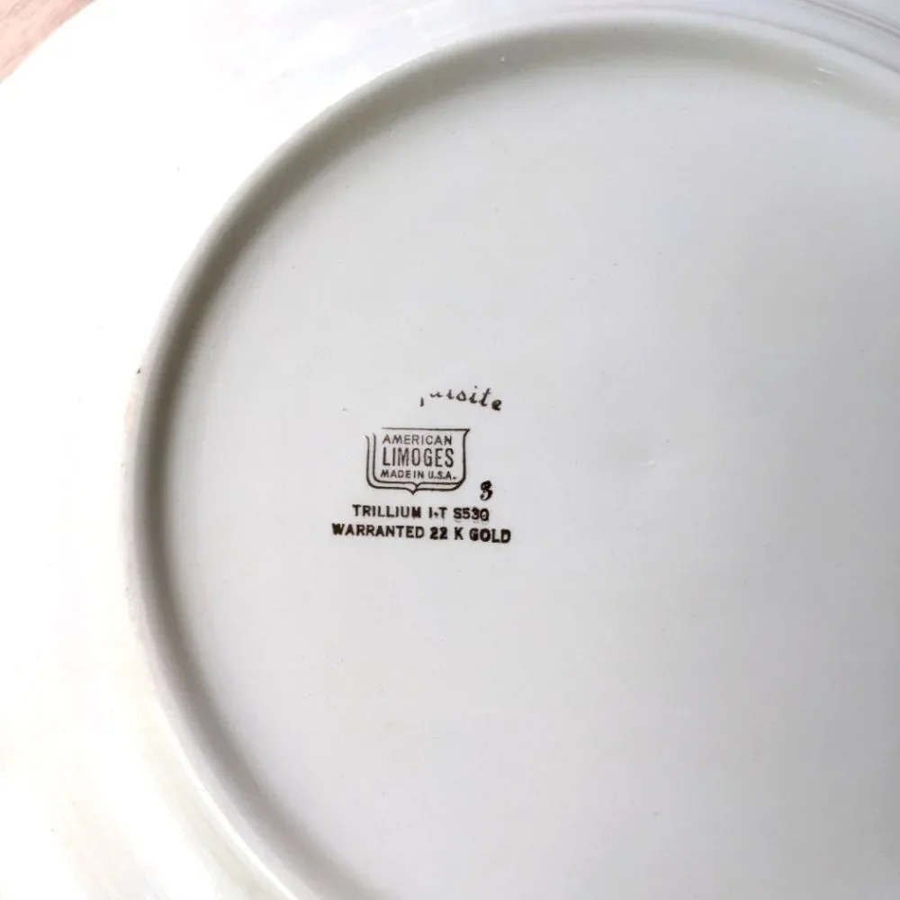 Limoges 22k Gold Trillium Platter